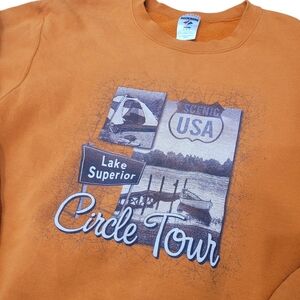 Vintage Lake Superior Circle Tour Orange Sweatshirt Top Size: M